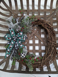 Handmade gnome winter/Christmas18 inch grapevine wreath